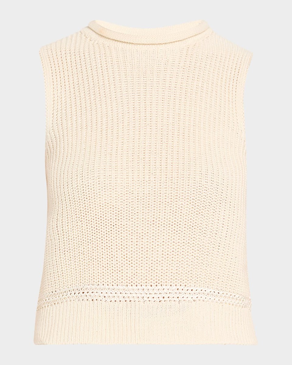 Silk Jersey Sleeveless Rollneck Sweater